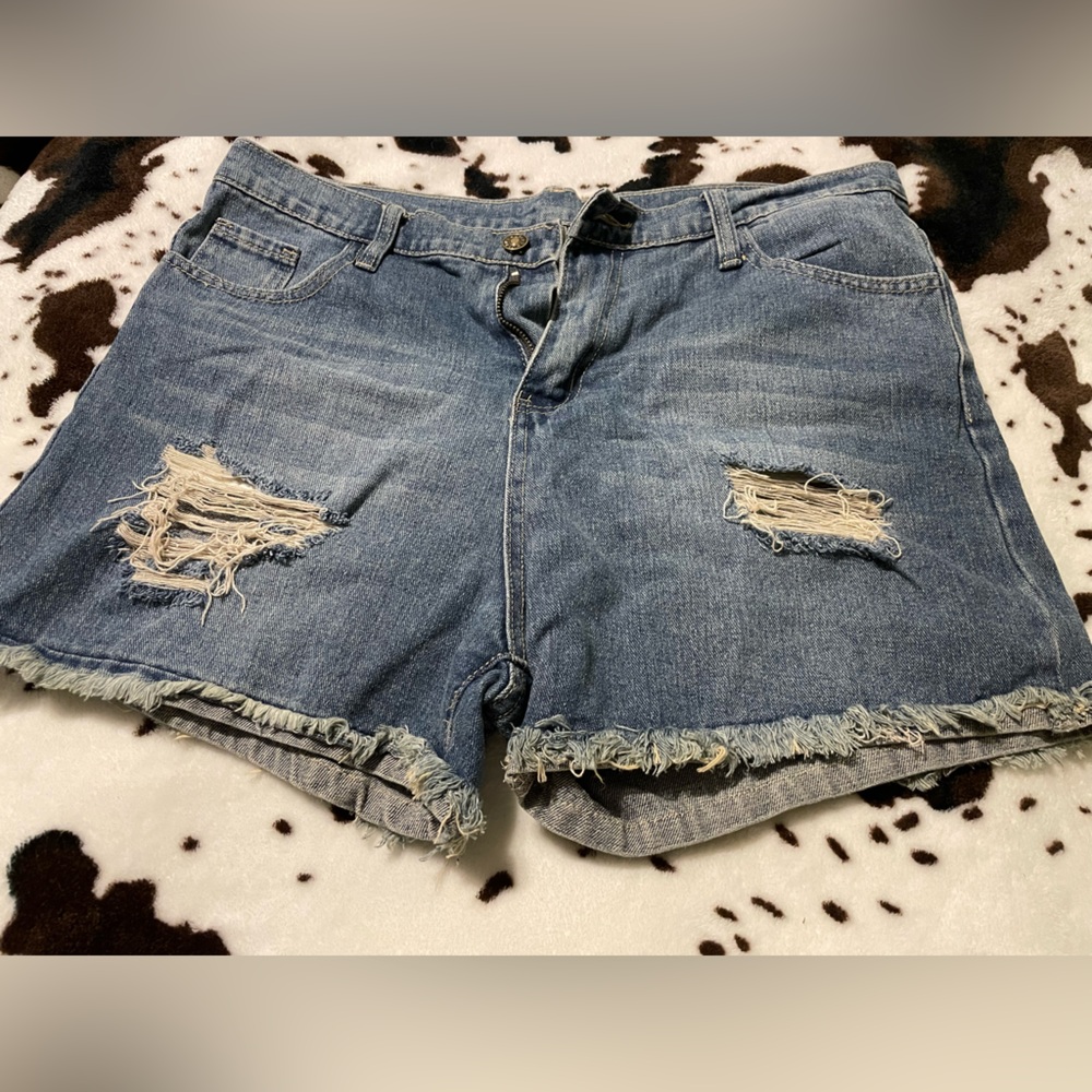 Boutique Distressed Denim Shorts